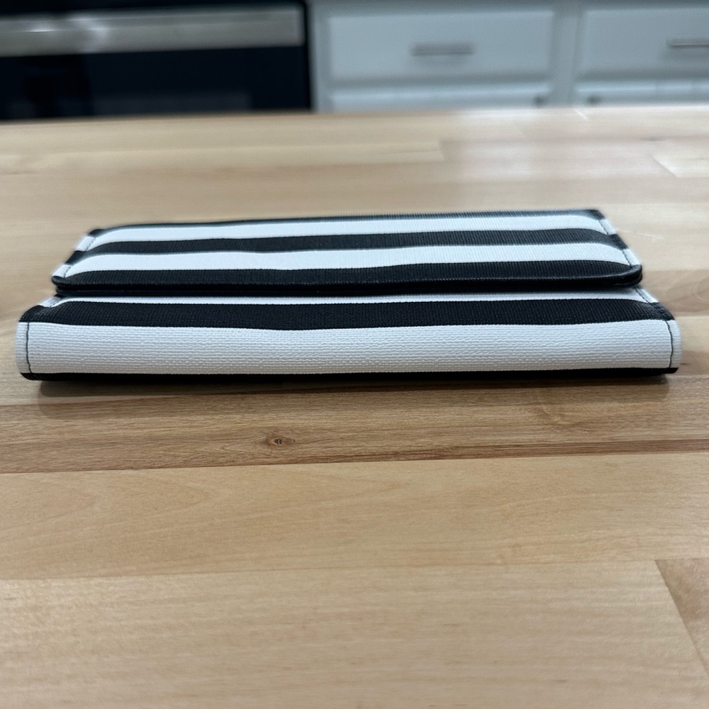 Like New KUT FROM THE KLOTH Black & White Striped Tri-fold Long Wallet - Picture 10 of 15